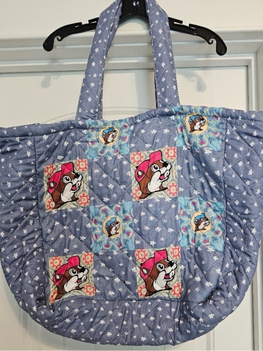 Quilted Beaver Print Tote Bag